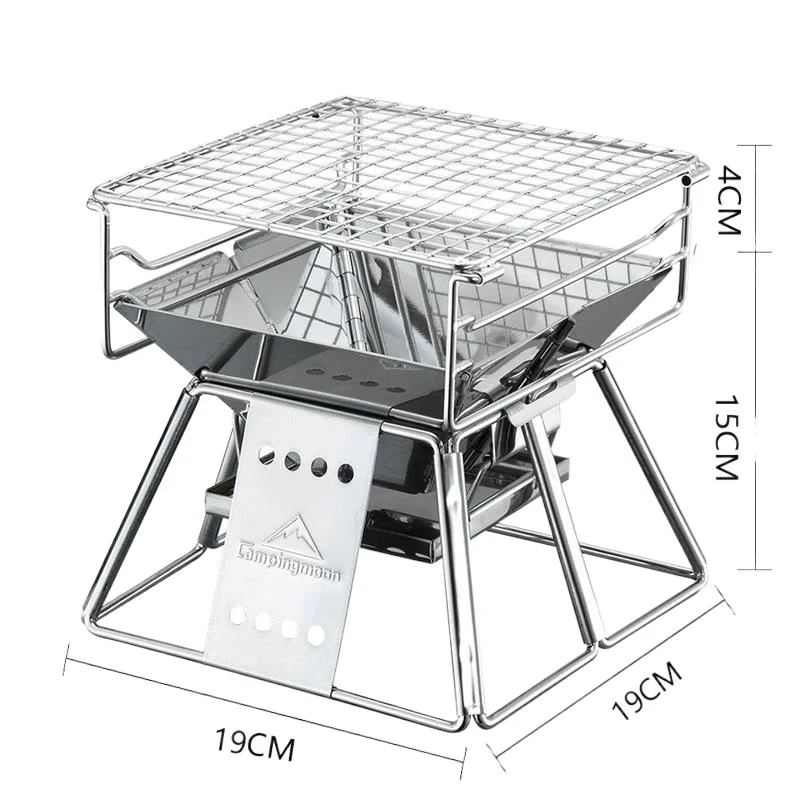 

Ultra-small stainless steel barbecue grill Couple barbecue 1~2 people Outdoor barbecue grill Family small carbon barbecue grill