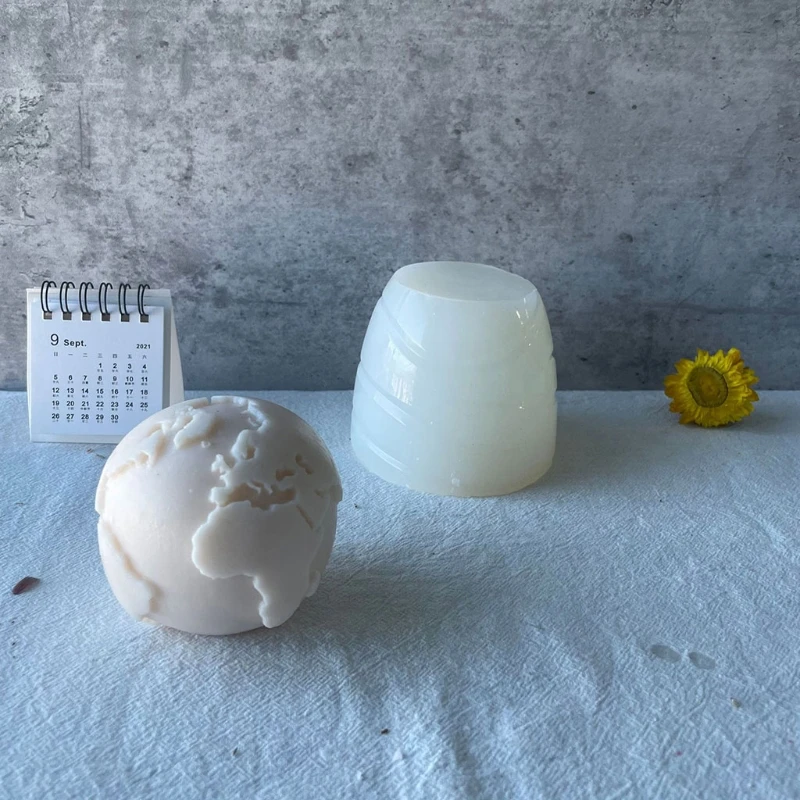 

3D Earth Globe Shape Silicone Soap Candle Mold Soy Wax Plaster Epoxy Resin Mould DIY Crafts Fondant Casting Tools