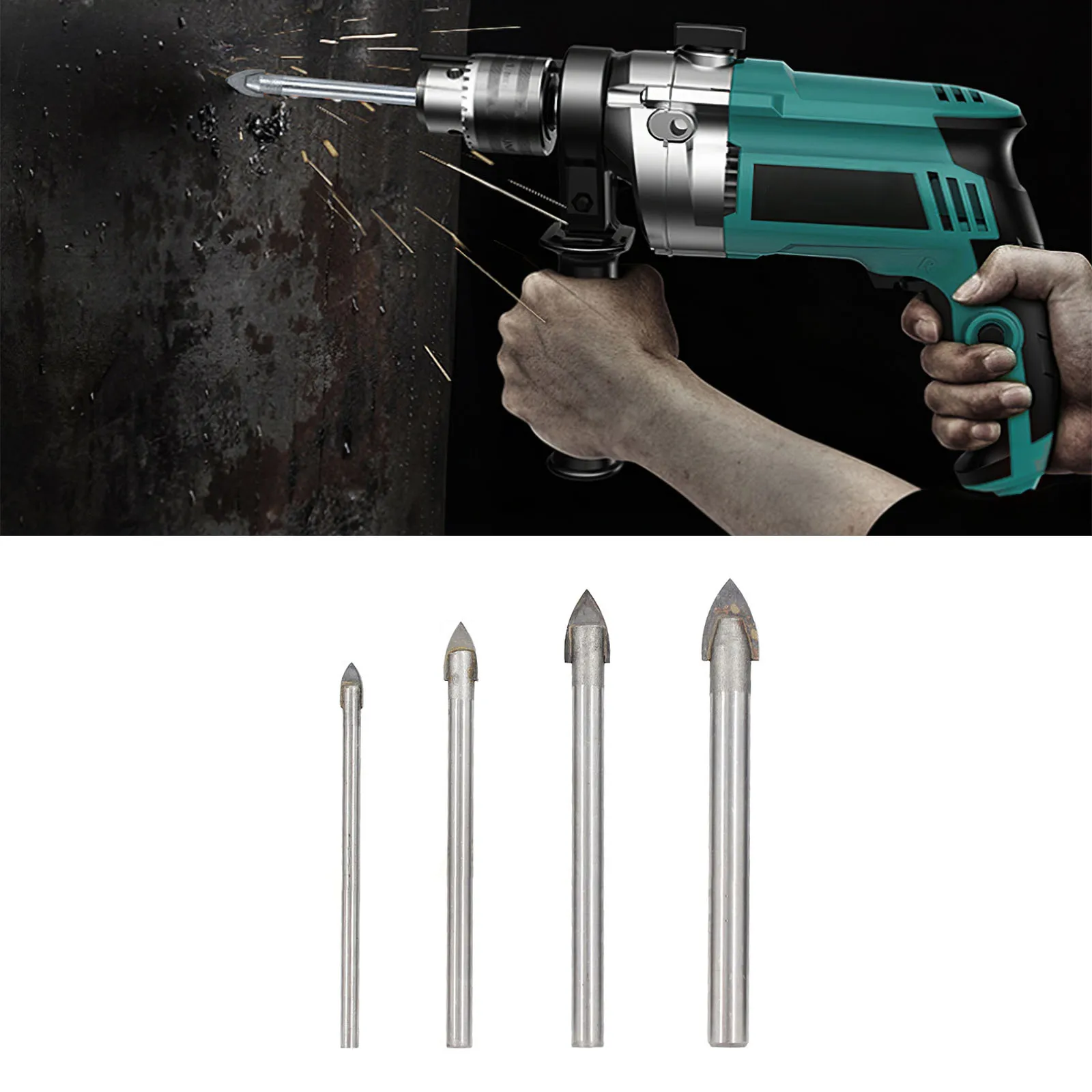 

4/6/7 PcsT Riangular Drill Bit Set 3/4/5/6/8/10/12mmmm HSS Multifunctional With Round Handle Hardware Kit For Ceramic Marble