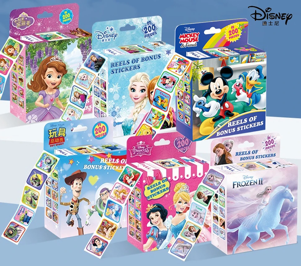 200 шт./объём Мультяшные стикеры Disney Холодное сердце Минни Микки принцесса Айша