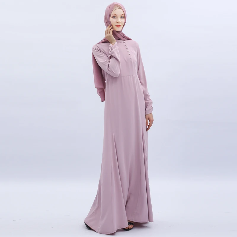 2019 осень мусульманская Мода Одежда для девушек длинное Лавандовое фиолетовое