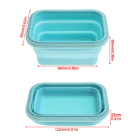 350ml 5 inch 2 colors portable rectangle silicone scalable folding lunchbox bento box for 40 centigrade 230 centigrade