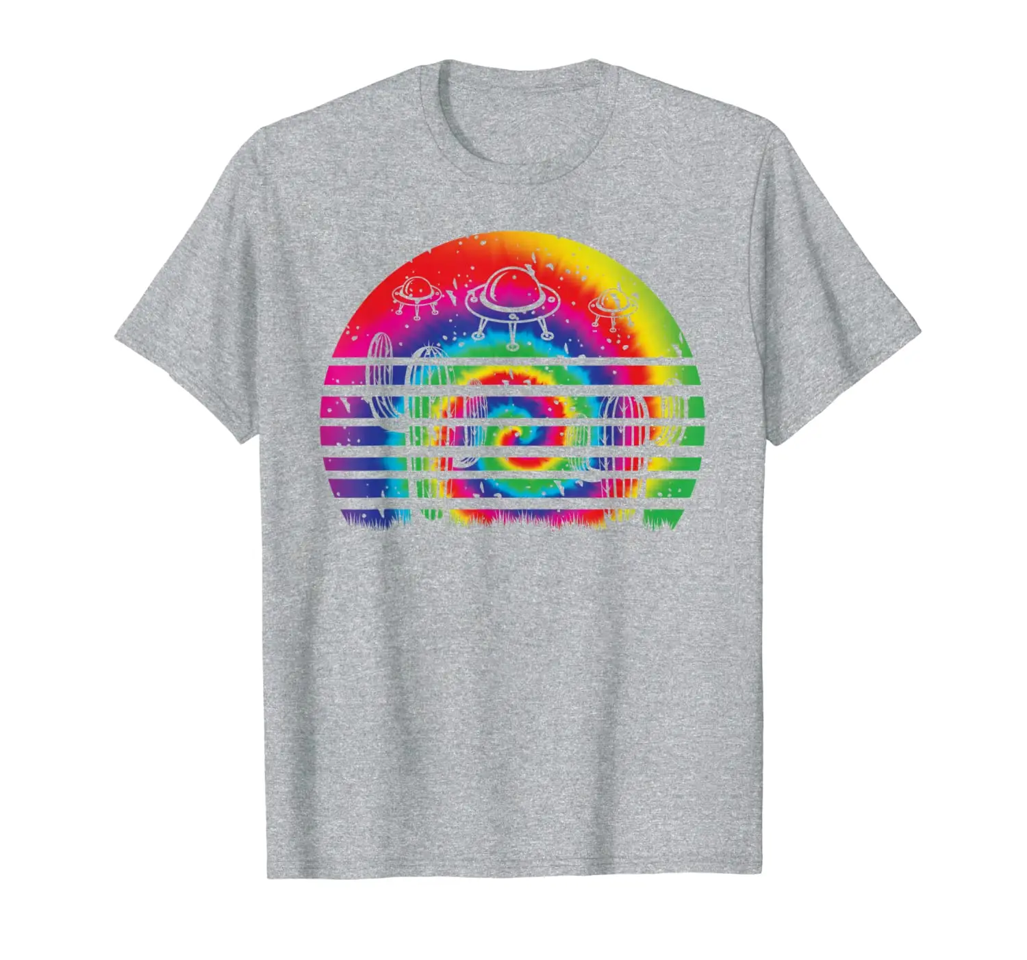 

Desert Retro UFO And Cactus Tie Dye Women Girl Gift T-Shirt