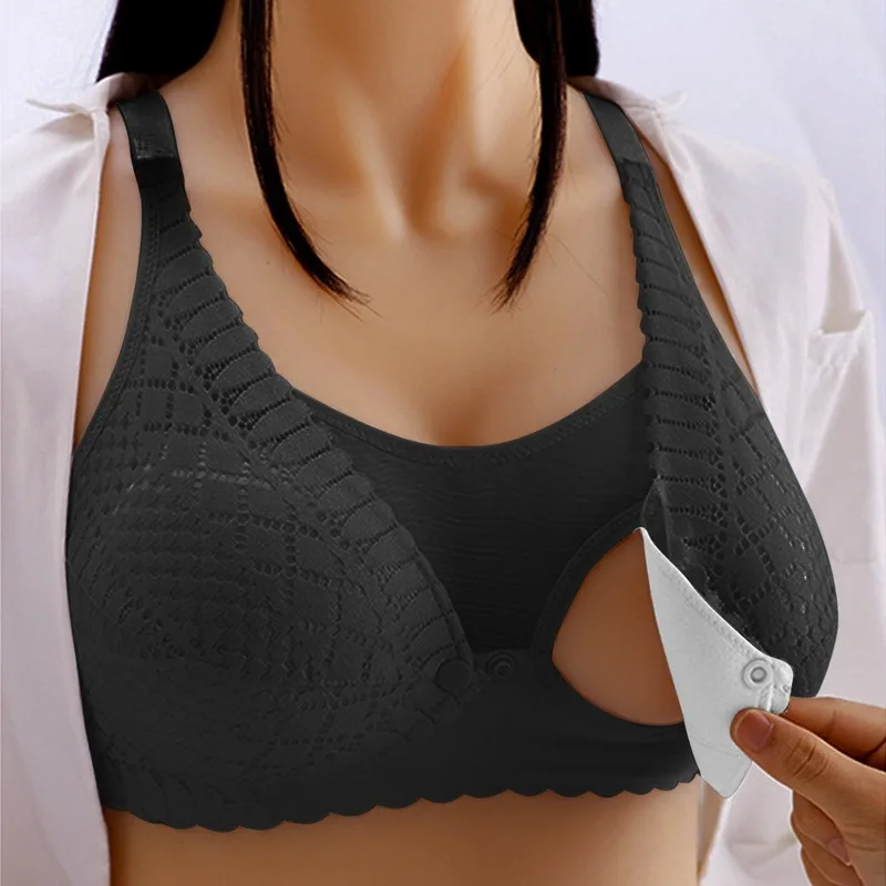 

Нижнее белье для грудного вскармливания, бюстгальтер для беременных женщин, Бюстгальтер послеродовой без стальных колец, с открывающейся п...