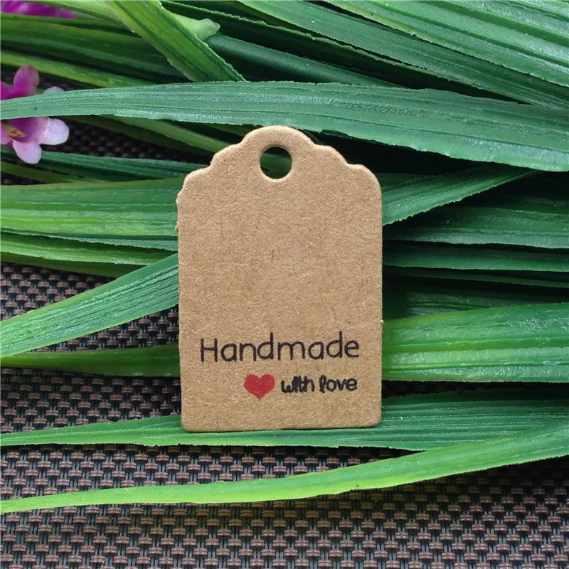 Free shipping 3x2cm Color Price Tags Hand made Gift tags DIY Retro Kraft Paper cards Garment 50PCS For Candle/Flower | Дом и сад