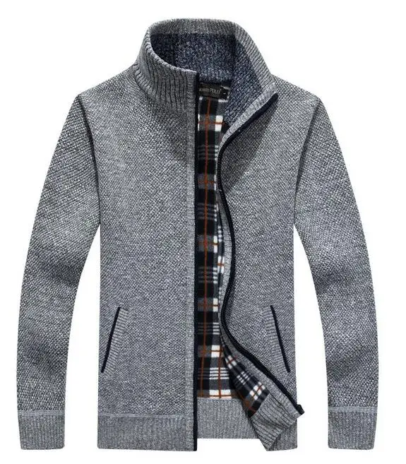 Мужской кардиган верхняя одежда свитера мужские повседневные теплый на молнии с