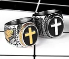 Модные очаровательные молитвенные перекрестные кольца для мужчин, классический модный амулет, ювелирные изделия