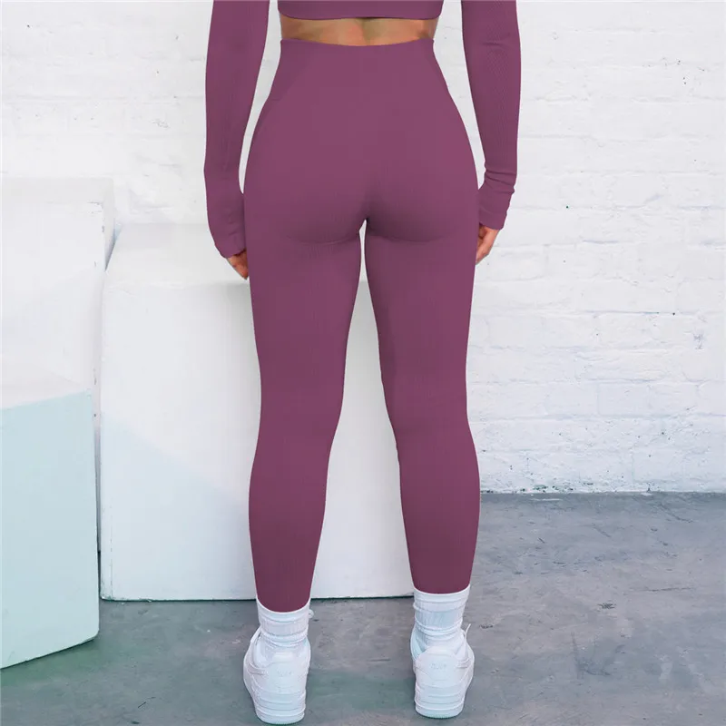 

Тренировочные энергетические брюки персиковые облегающие эластичные женские Леггинсы пуш-ап для бега йоги для тренировок в тренажерном за...