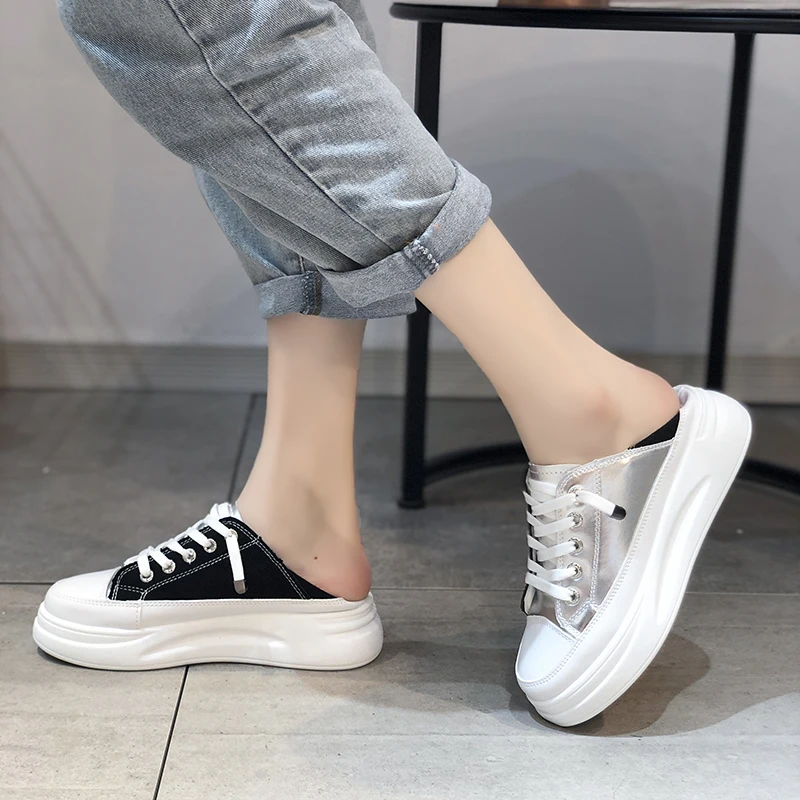 

ICCLEK summer sports and leisure sponge cake bottom fashion all-match thick bottom color matching breathable chaussure femme