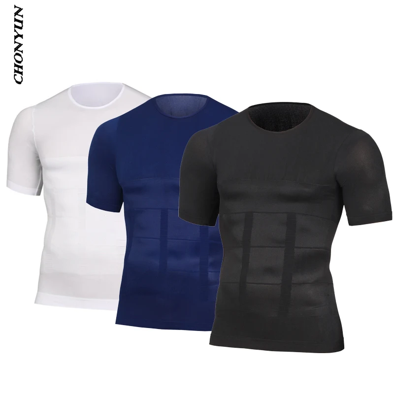 Горячая Распродажа мужские футболки для бега спортивные топы живота корректор