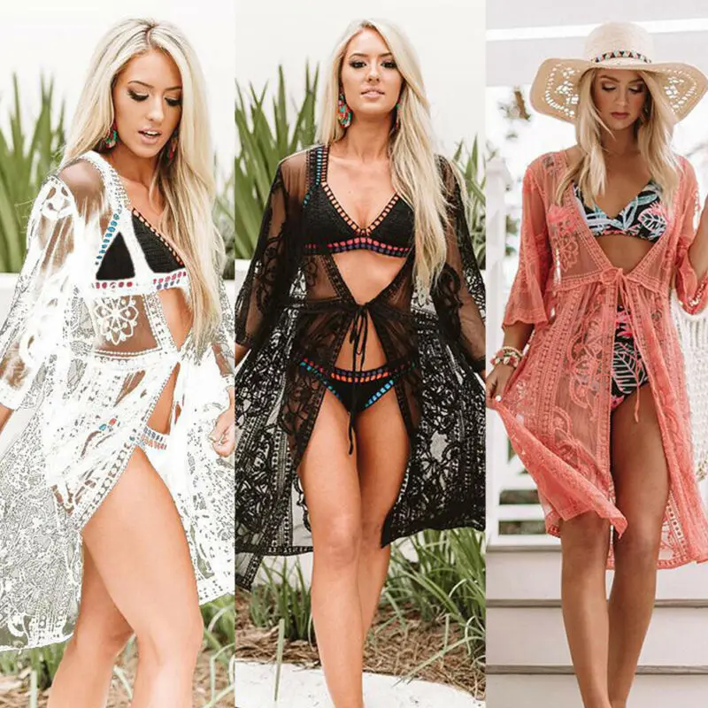 Летнее женское платье сексуальное кружевное свободное модное пляжное Сетчатое