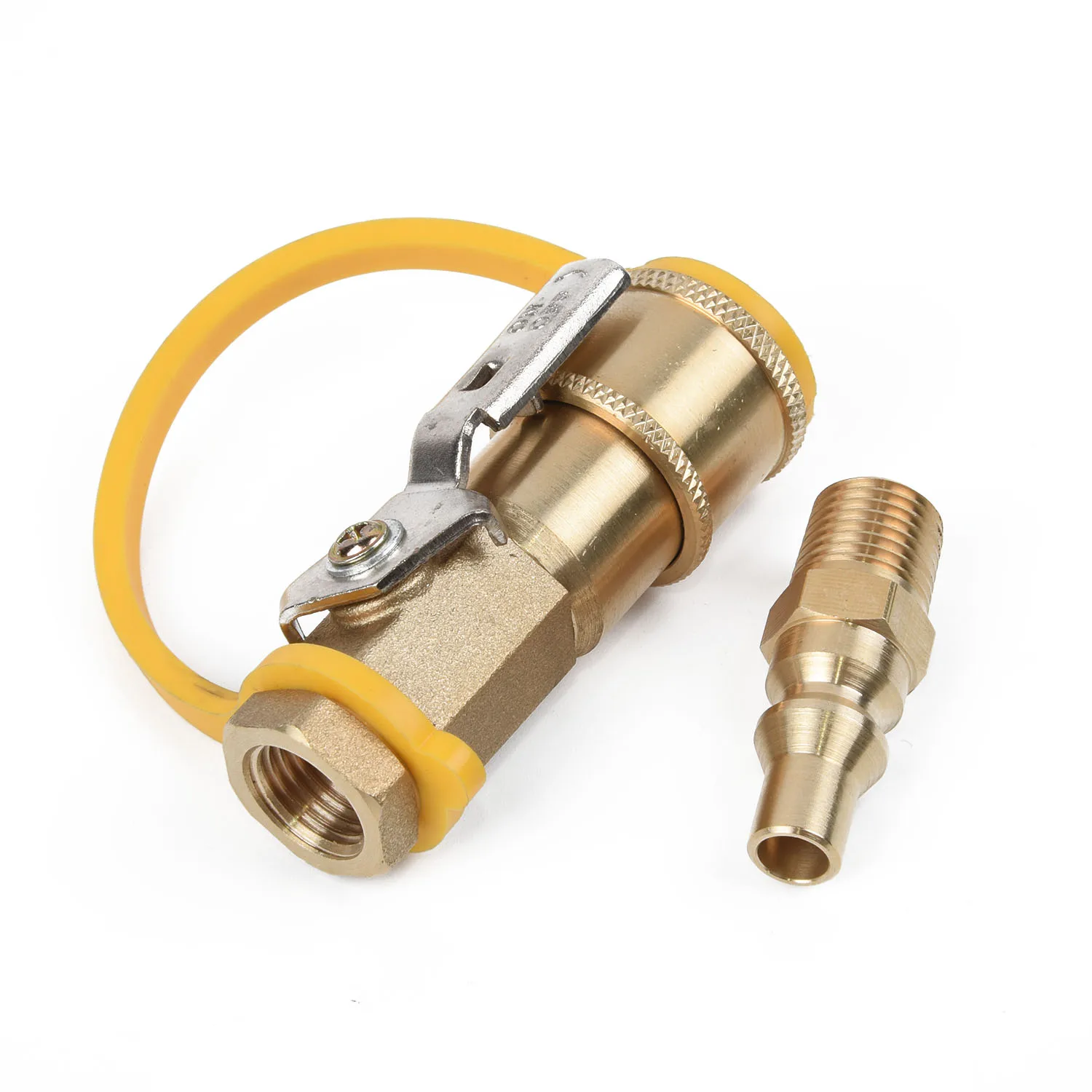 

Propane/Natural LP Gas 1/4 Connector Coupler Gas Natural Quick Connect Valve Disconnect Brass Outdoor BBQ Tools Parts