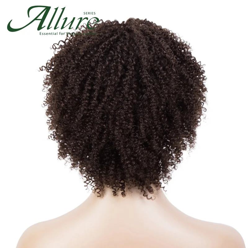 Афро курчавые вьющиеся парики человеческие волосы для черных женщин Remy перуанские волосы дешевые короткие вьющиеся человеческие волосы па... от AliExpress WW
