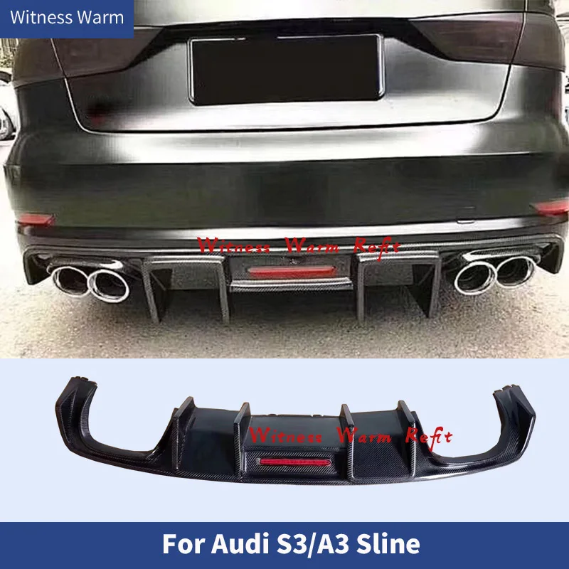 Для A3 S3 Frp из углеродного волокна задний бампер выхлопной диффузор спойлер со