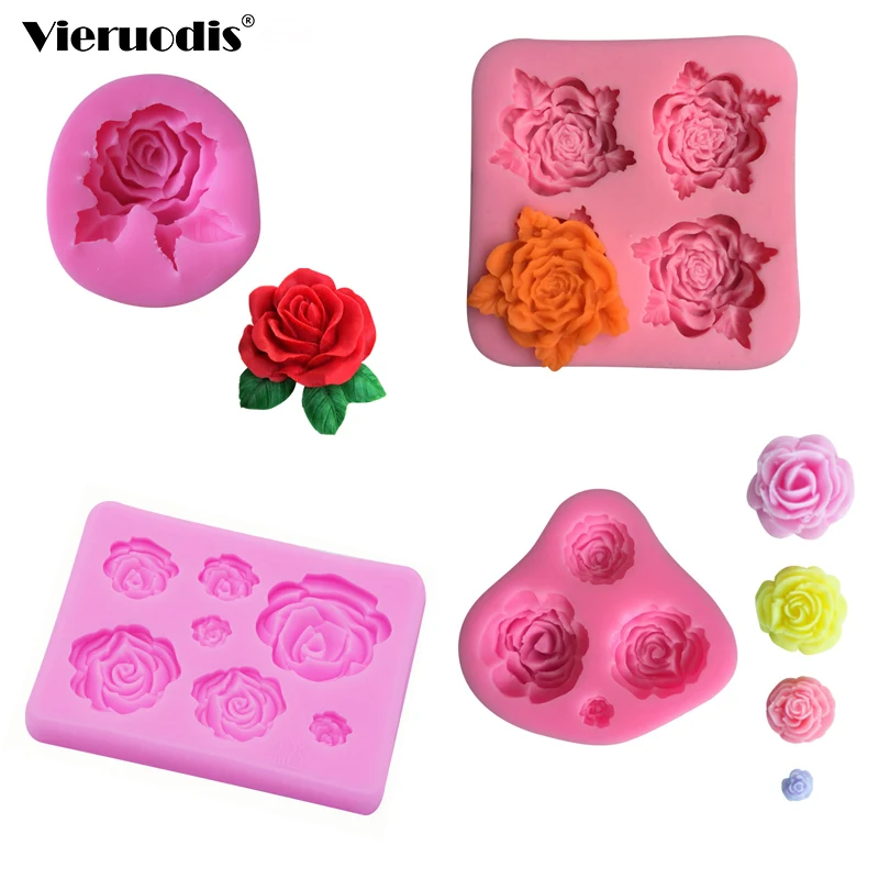 Роза цветы силиконовые формы торт шоколадная форма свадебный украшения