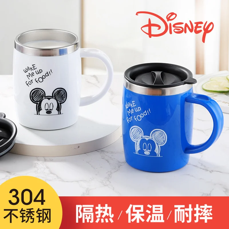 Disney-taza de caf&eacute; encantadora para mujer, vaso de agua de acero inoxidable 304, taza de t&eacute; para oficina para hombres, taza de agua de gran capacidad-0