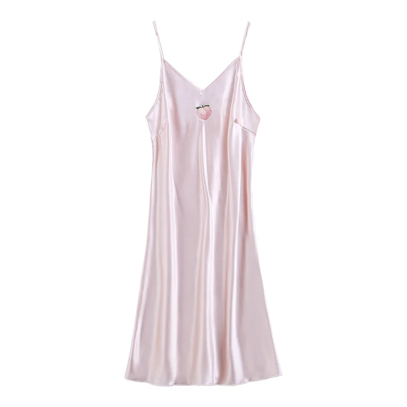 

Samwestart 2020 new nightdress ladies spring summer silk thin nightdress female suspender skirt suit home clothes sexy nightwear