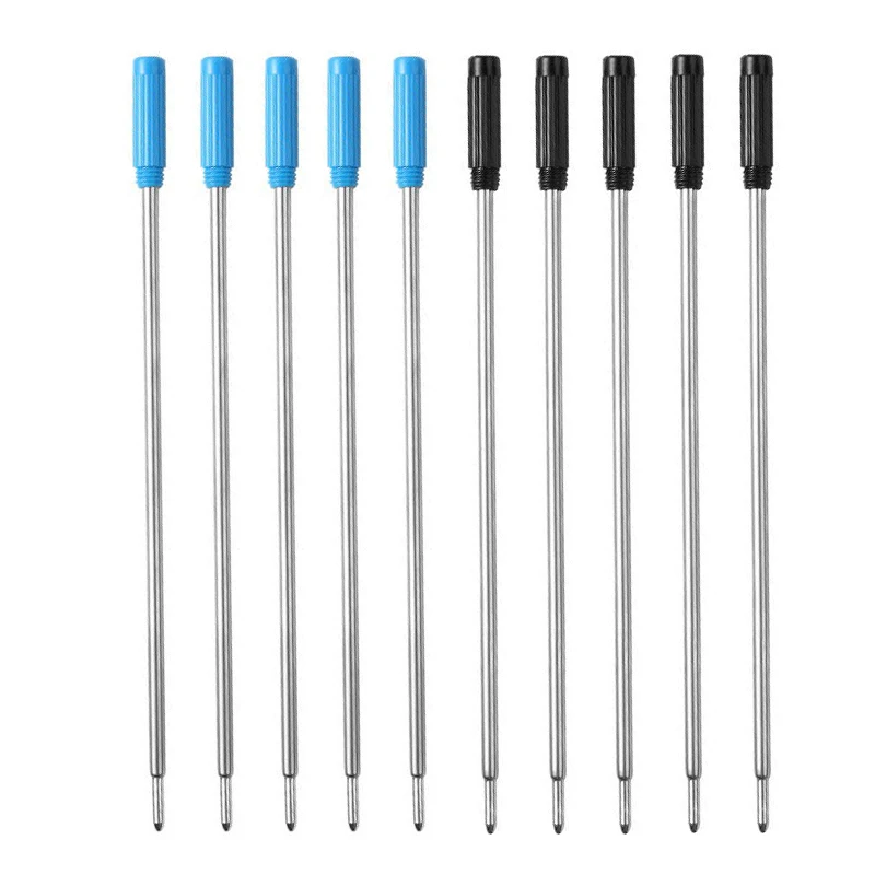 

10 Pcs/lot Rotating Metal Pen Refill Special Ballpoint Pen Refill Rod Cartridge Core Ink Recharge Black Blue Ink