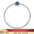 Женский браслет из серебра 2021 пробы с застежкой в виде синего диска