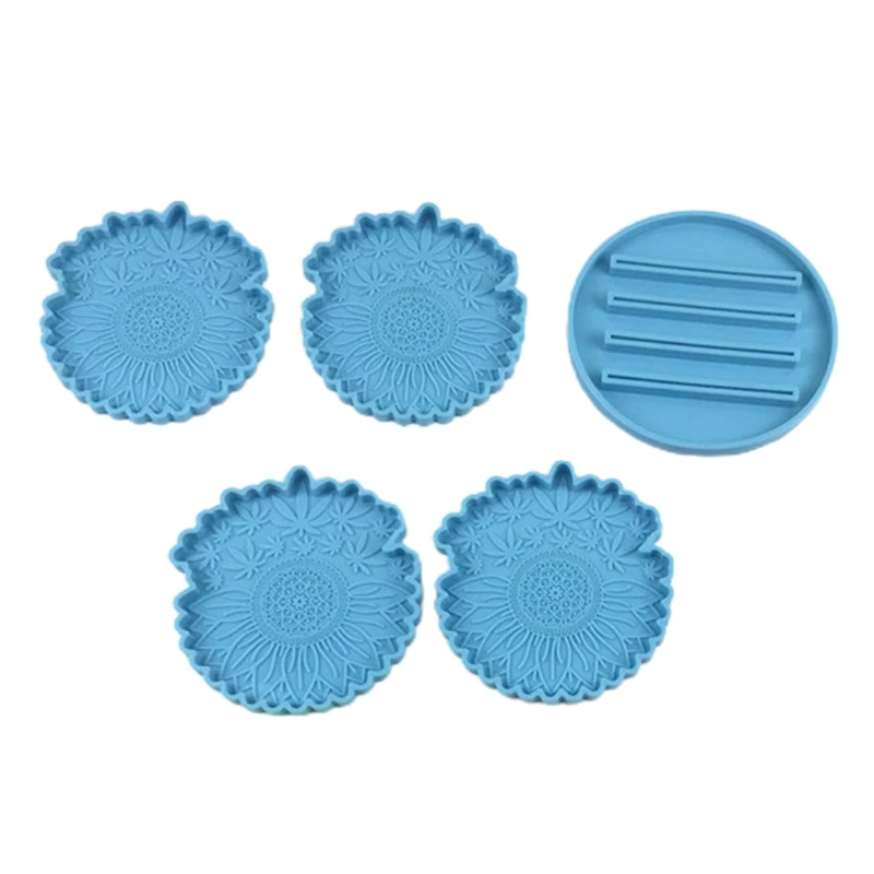 

DIY Sunflower Maple Leaf Coaster Epoxy Resin Mold Coaster Holder Silicone Mould