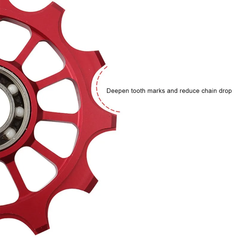 

12T Mountain Road Bicycle Rear Wheel Bearing Guide Wheel Ceramic Bearing Wheel Bike Rear Pulley Bicycle Parts