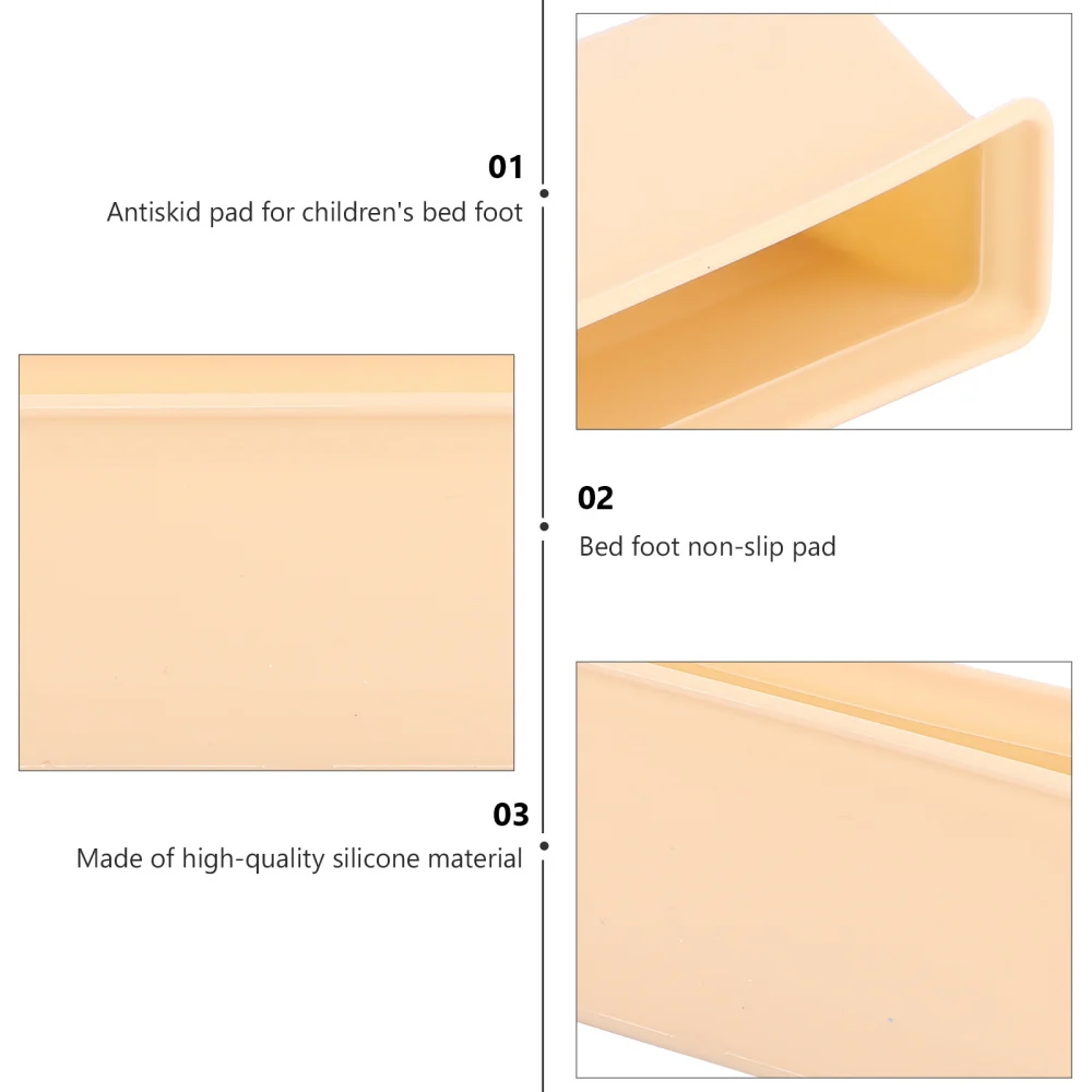 

8pcs Children's Bed Foot Non-slip Mat Rectangular Bed Foot Cover (Yellow)