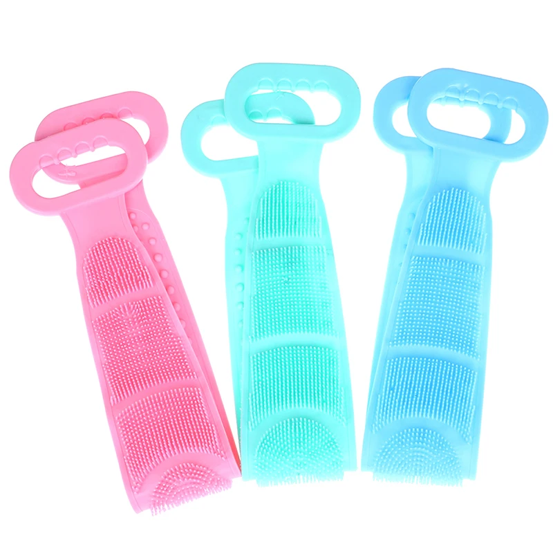 

Long Bath Towel Pull Back Strap Wash Scrubber Exfoliating Scrub Silicone Wash Bathroom Shower Washing Skin Care