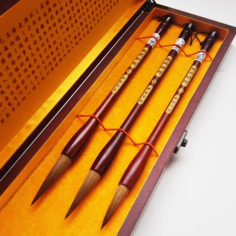 The Four Treasures of Study Chinese Calligraphy Brushes Pen Set Painting Supply Art Set with Box Chinese Traditional Culture