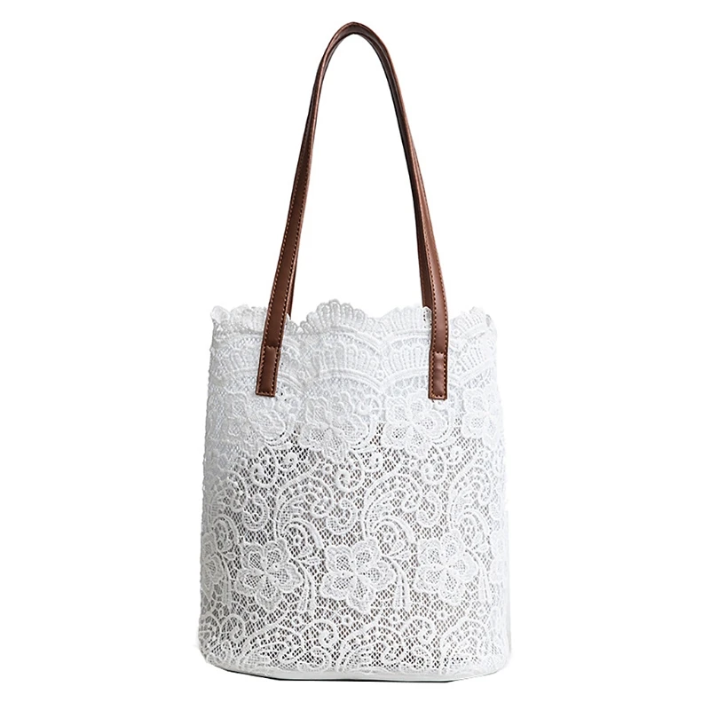 

2 in 1 Floral Lace Handbag Women Beach Messenger Bag Tote Boho Shoulder Bag