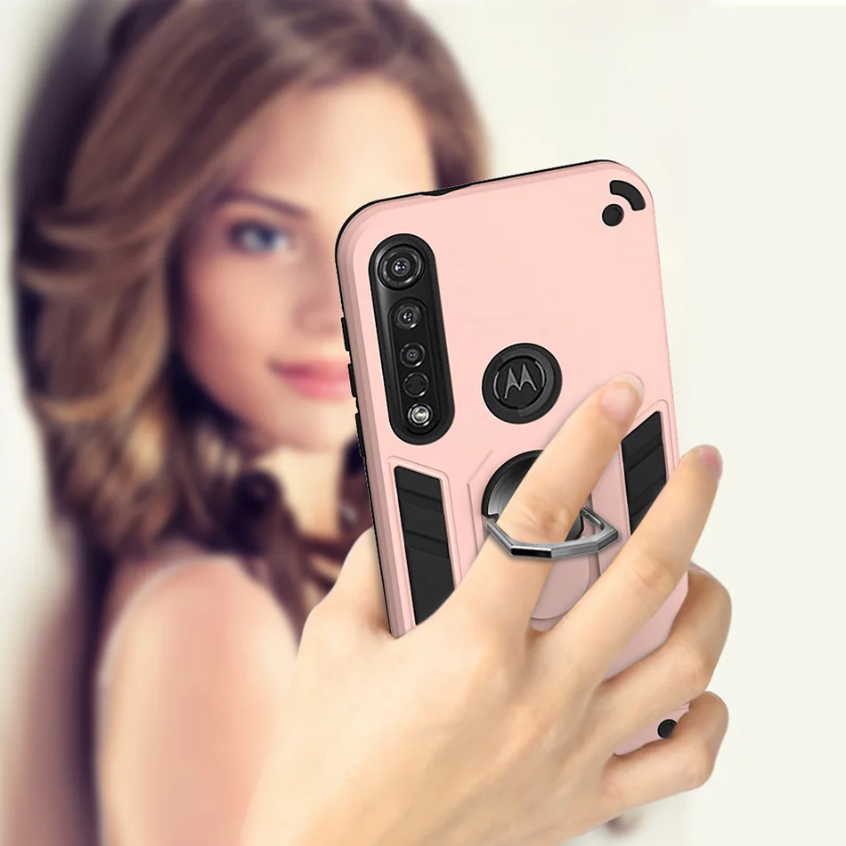 Роскошный чехол 2 в 1 для Motorola P40 Power One Marco Moto E5 G6 Play G8 Plus телефона iPhone 11 Pro Max с кольцом