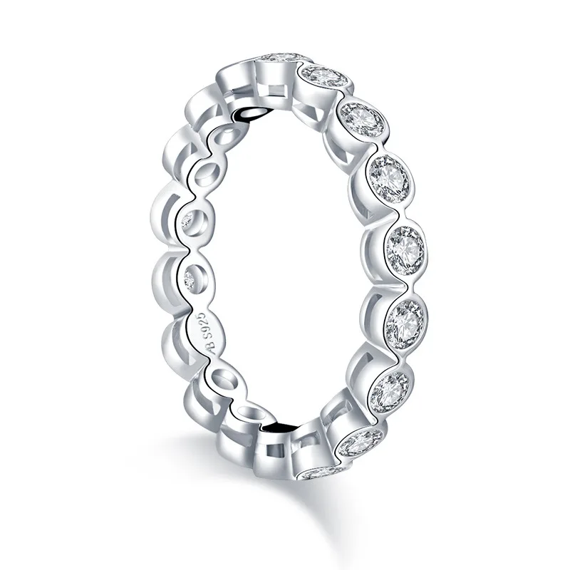 

Wong Rain 925 Sterling Silver Round Cut Created Moissanite Diamonds Gemstone Wedding Band Ring For Women Fine Jewelry Wholesale