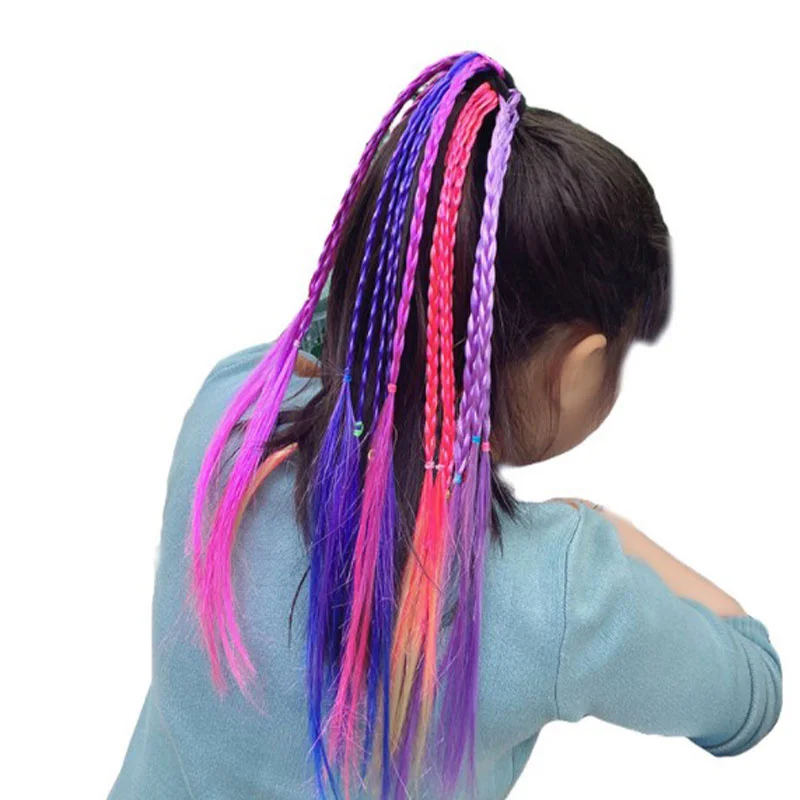 

1 Pcs Simple Kid Elastic Hair Band Rubber Band Hair Accessories Kids Wig Headband Girls Twist Braid Rope Headdress girl Gift