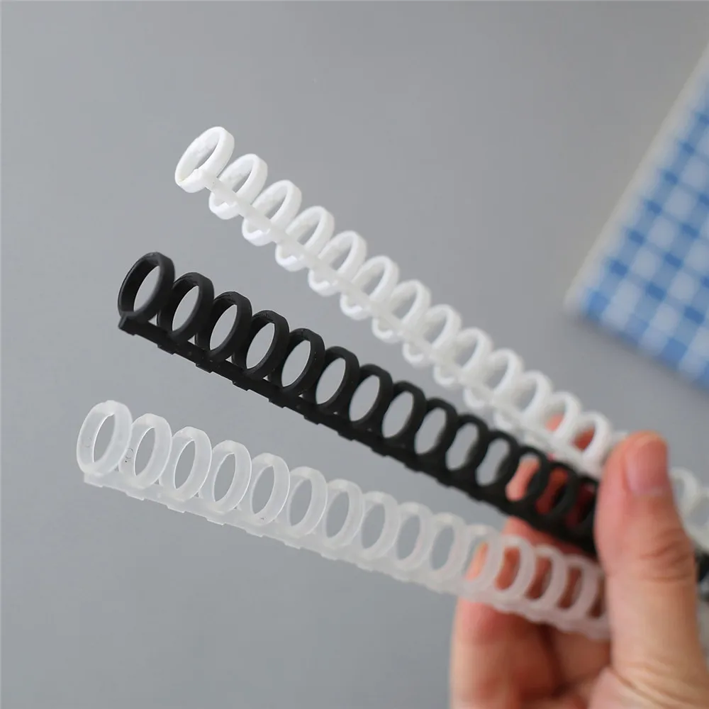 

30 Holes Color Loose Leaf Binder Plastic Circles Hinged Rings Scrapbook Clips Craft Calendar Ring Desk Notebook Paper Circle