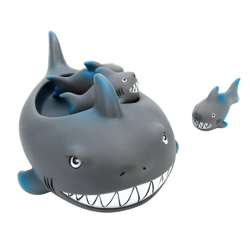 4 шт./компл. забавная игрушка пронзительная резиновая Милая Акула семейная ванна