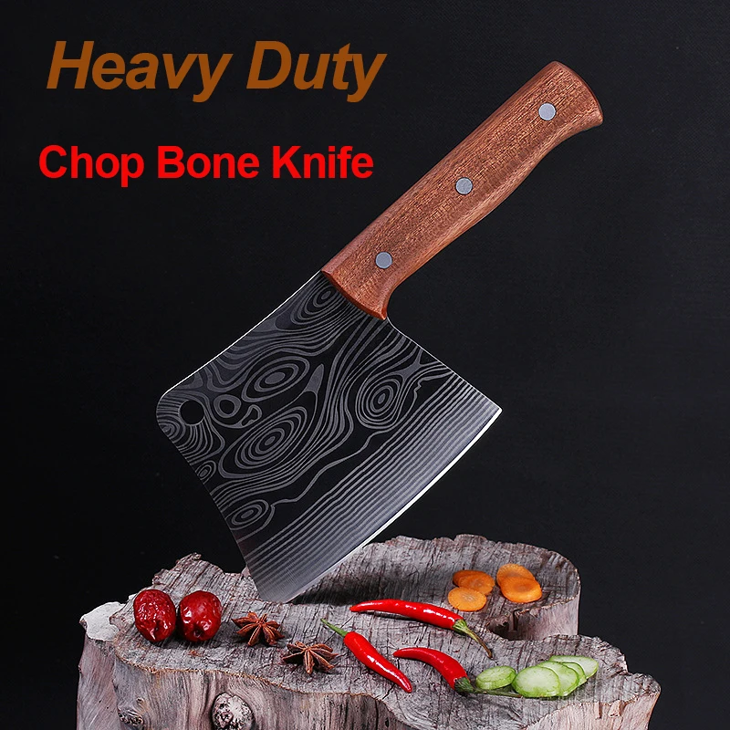 Нож для нарезки костей кухонный шеф нож из нержавеющей стали 40CR13 дамасский