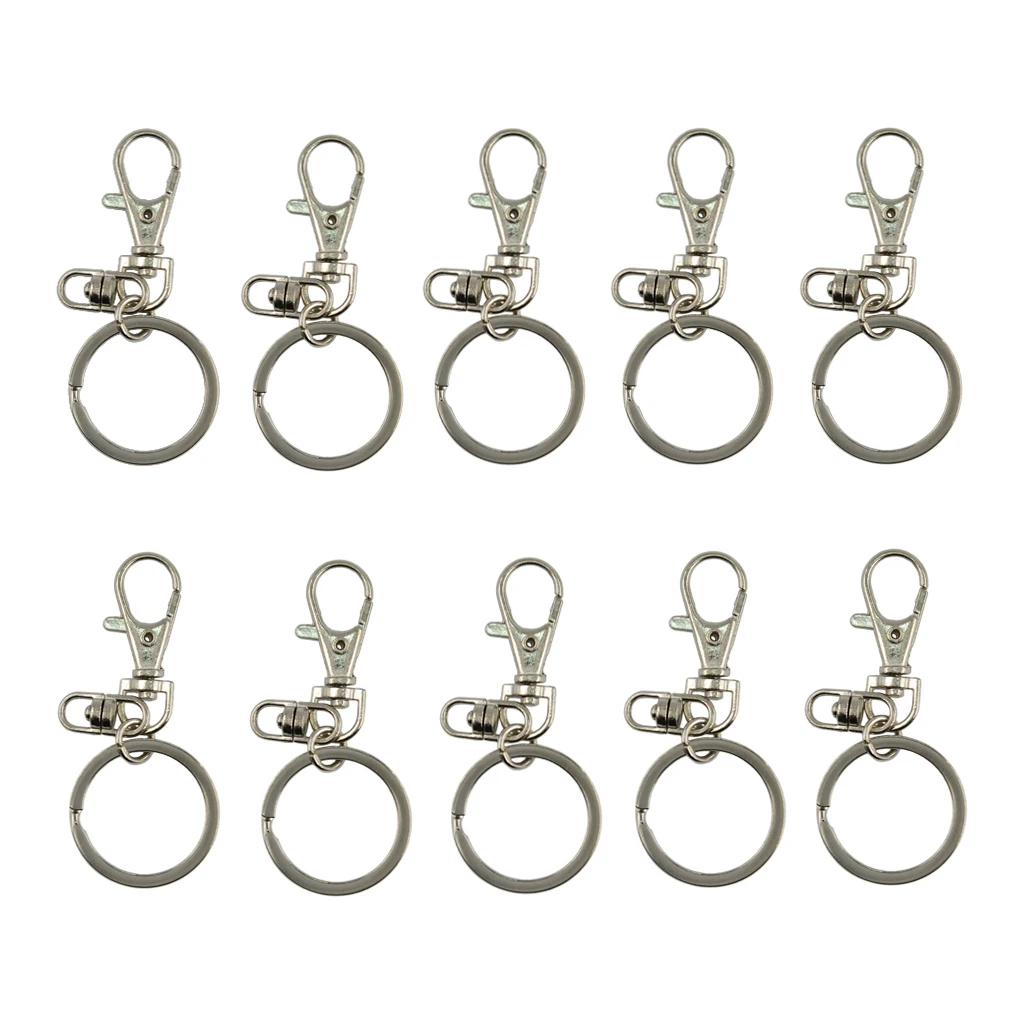 10pcs DIY Silver Lobster Clasps Swivel Trigger Clips Snap Hooks Bag Key Ring | Украшения и аксессуары