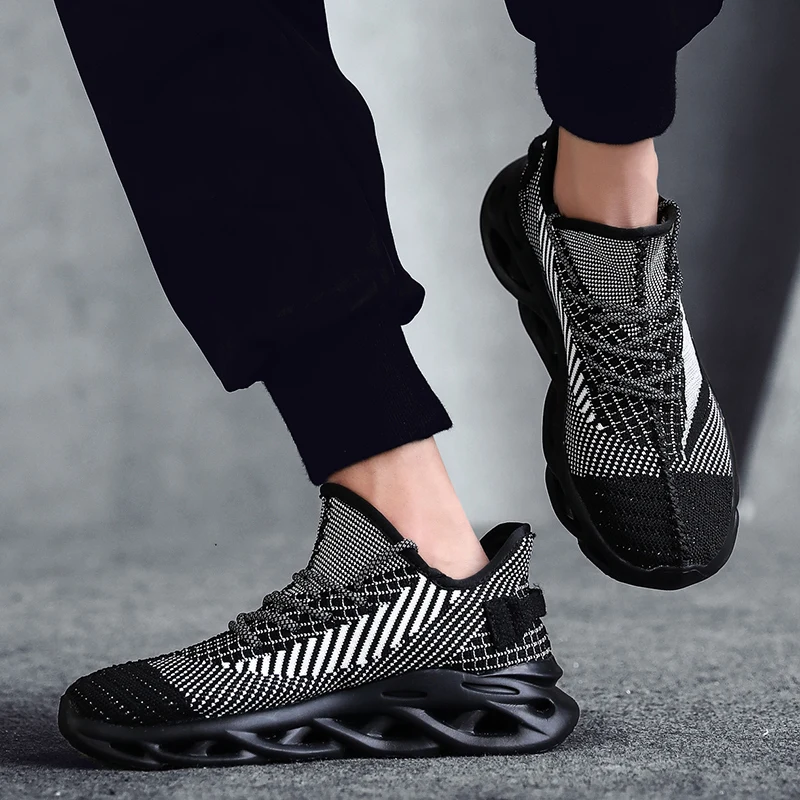 Новинка модная мужская повседневная обувь тканая дышащая Качественная для