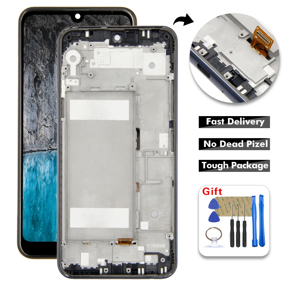 С рамкой 6 26 ''для LG K50 Q60 LMX520BMW LMX520EMW K12 Max LCD кодирующий преобразователь