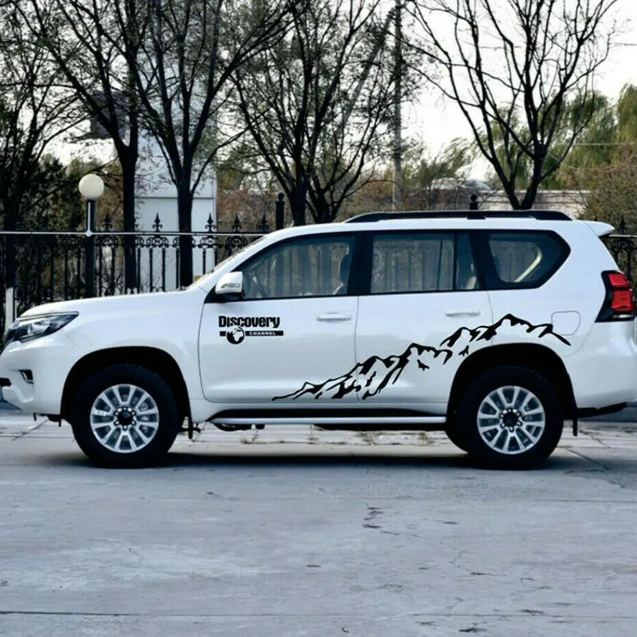 

2PCS Car Side Vinyl Rolling Mountains Sticker Decals Stickers Auto Body DIY Car Accessories Universal Self-adhesive Removable
