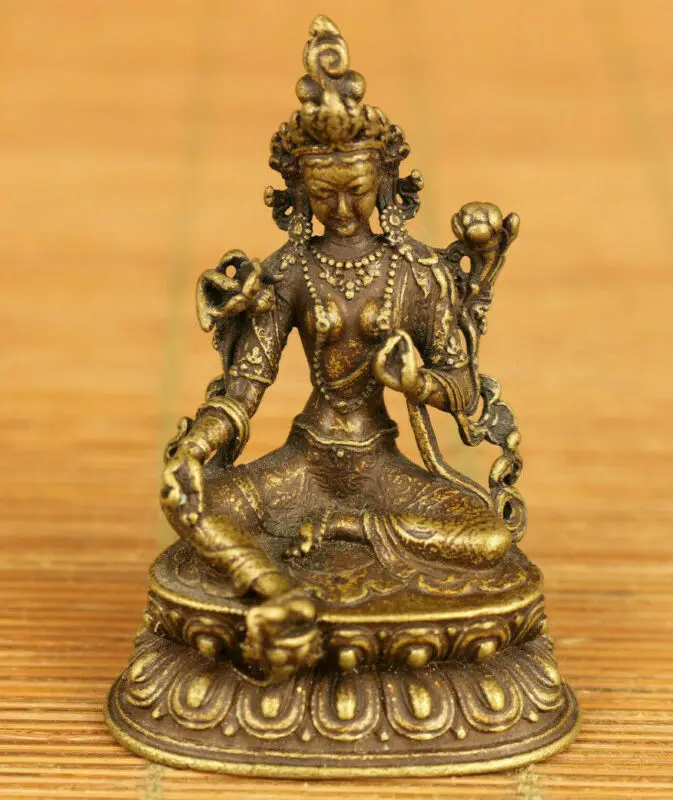 

Античная китайская редкая старинная бронзовая ручная резьба тибетская статуя Будды украшение h159
