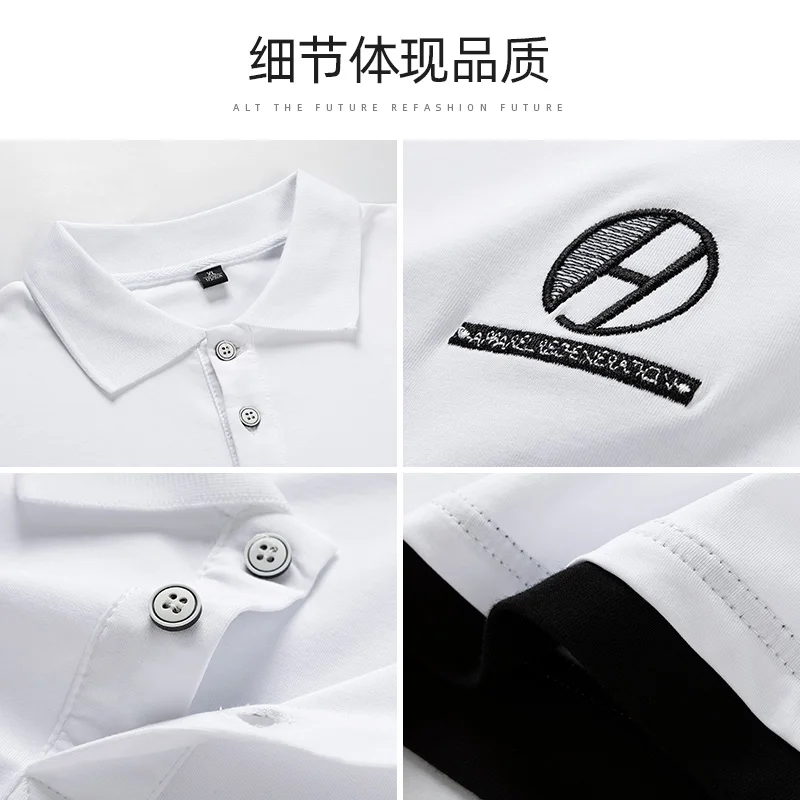 Мужская хлопковая рубашка-поло в стиле Харадзюку с короткими рукавами и