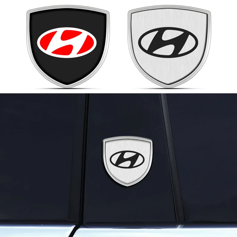 

1x Metal Car Emblem Logo Sticker For Hyundai Santa Fe Sonata Solaris Azera Creta I30 Ix25 IX35 Tucson Decoration Accessories