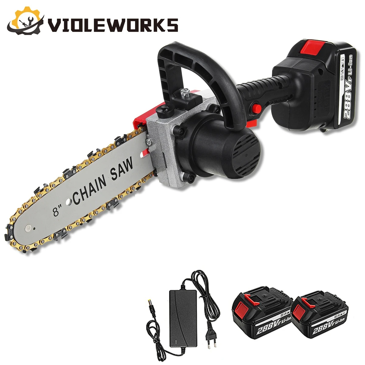 

Пила цепная садовая аккумуляторная, 22980 мА · ч, 8 дюймов, 288VF