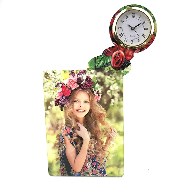 

Sublimation Blank Wood mdf Table Clock DIY Photo Print Desk Clocks Large Retro Desktop Clock Bedroom Living Room Decor