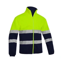 mens two tone high visibility reflective polar fleece jacket safety jacket warm work wear