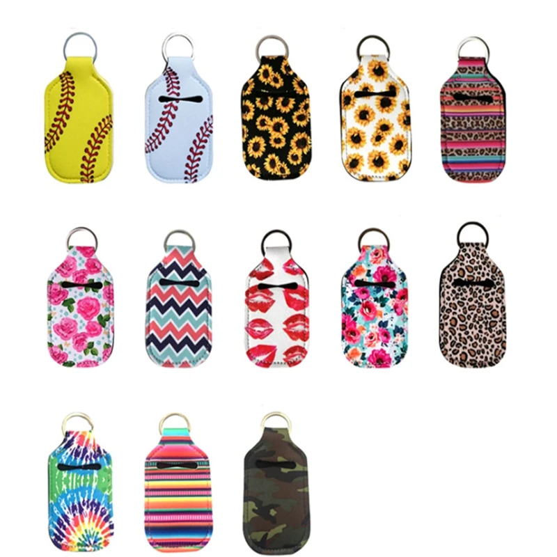 100pcs/lot Neoprene Hand keyring 30ML Sanitizer Bottle Holder Keychain Bags Key Rings soap 10*6cm | Дом и сад