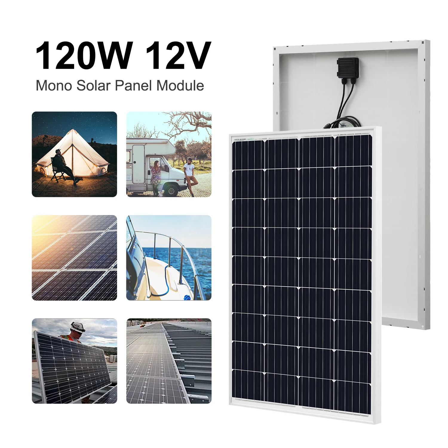 ECOWORTHY 120W 240 Watts Solar Panel 18V Volt Mono Off Grid Battery Charge Solar Energy System KIT for 12V RV Boat Car System