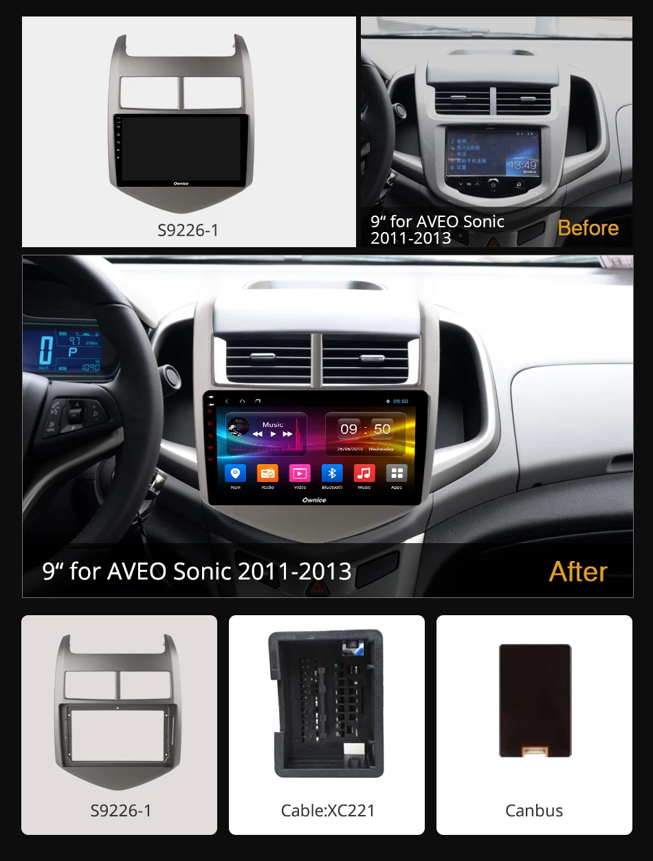 Ownice K1 K2 K3 K5 K6 Android 9 0 автомобильный аудио dvd плеер для Cheverolet aveo SONIC 2011 2013 GPS