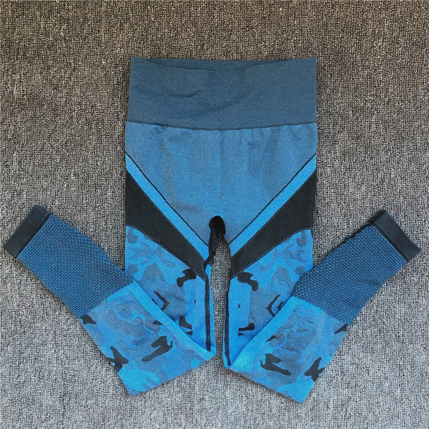 CB1188 blue pant Бесшовный комплект для йоги с длинным рукавом, женские спортивные костюмы для фитнеса, леггинсы для спортзала, спортивные топы с эффектом пуш-ап, рубашка, комплект из 2 предметов для тренировок, спортивный костюм - Цвет: CB1188 blue pant