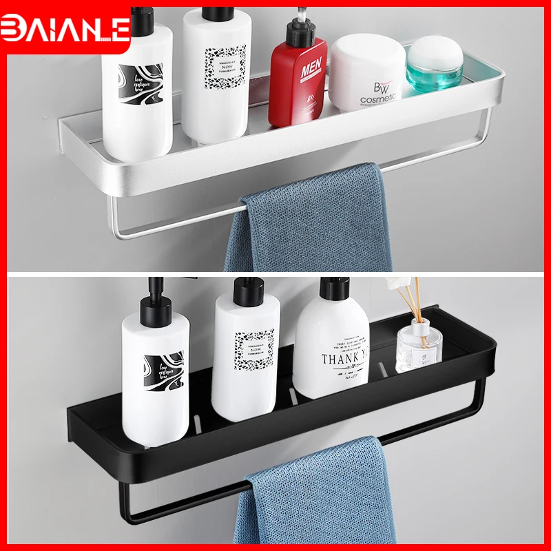 Полка для ванной комнаты черные алюминиевые полки держатель шампуня стойка душа